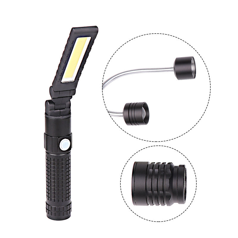 XANES 5001 3 in 1 T6+COB+XPE LED 3 Modes Detachable Head Flashlight USB Rechargeable Magnet Tail Work Light Set