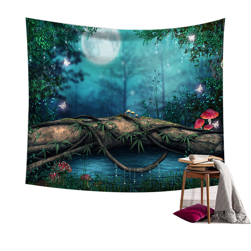 Fairy Forest Hanging Wall Tapestry Bohemian Hippie Throw Bedspread Home Decor