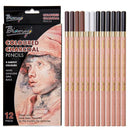 BIANYO 8013C Gift Box With 4 Color Carbon Painting Chalk Sketch Pencil For Student Practice
