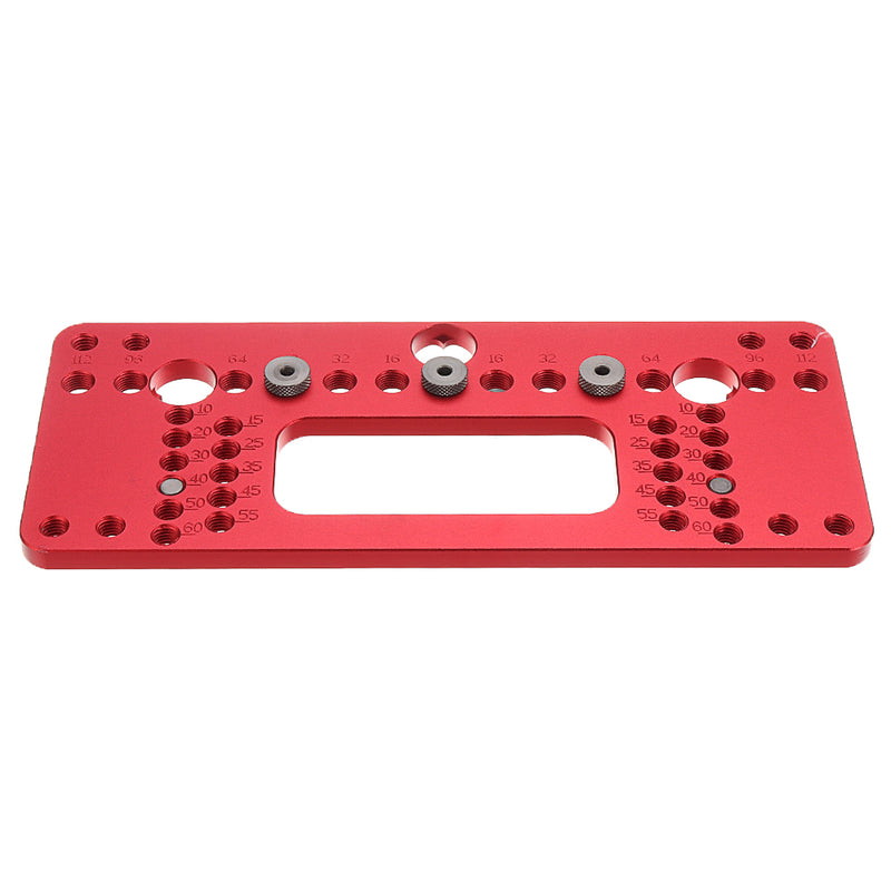 Aluminum Alloy Adjustable Metric Cabinet Hardware Jig Plus Cabinet Door Knob Handle Install Drill Guide Template Jig with 4.2mm Drill Bit Set