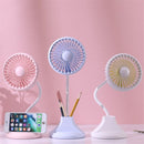 Well Star WT-D8 Portable Mini Fan  Multifunctional Desk Lamp Fan USB Rechargeable Small Fan Desktop Handheld Fan Base Pens Phone Holder For Home Office Student Dormitory