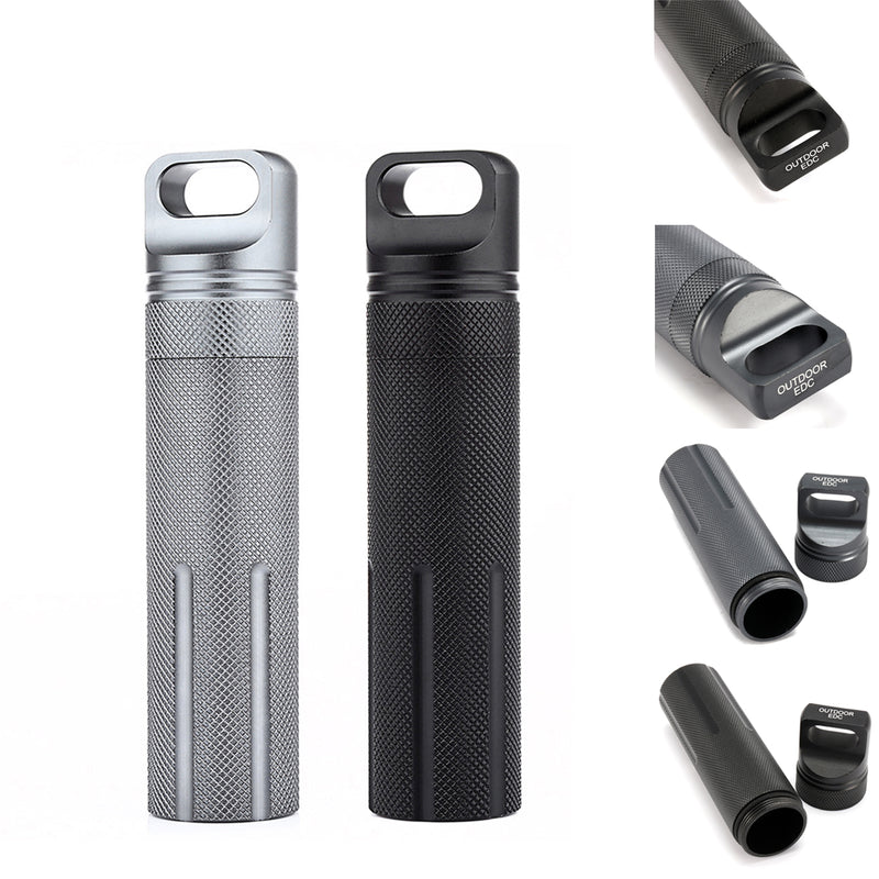 Aluminum EDC Survival Tools Kit Waterproof Seal Bottle Tank Capsule Storage Container