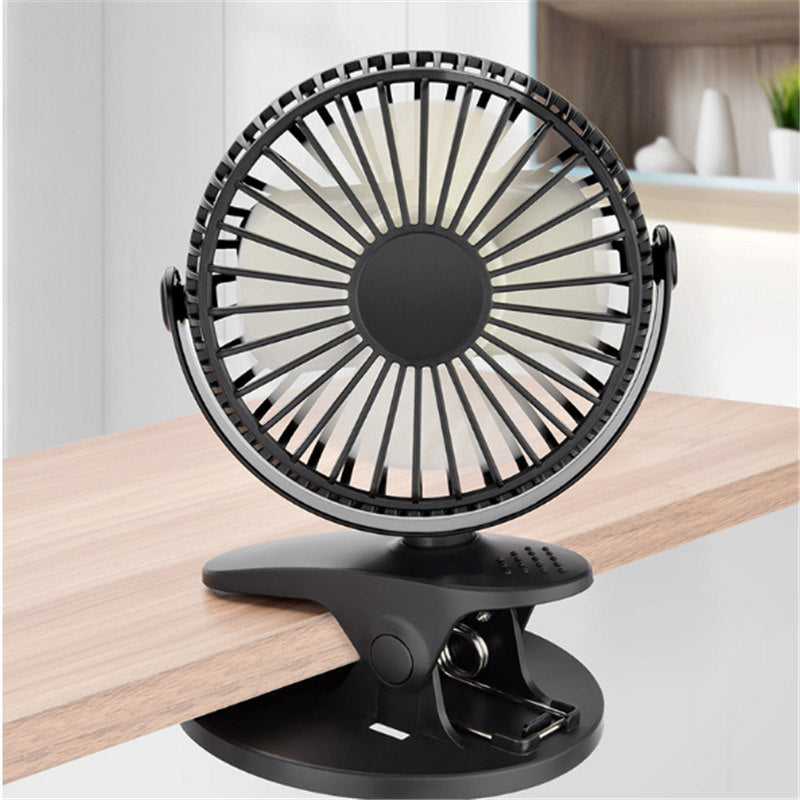 3 Speed USB/Battery Mini Fan Multi-purpose 360 Clip On Car Desk Table Laptop Cooling Fan