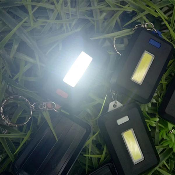 Mini Portable COB LED Work Light Inspection Battery Powered Key Chain Tent Pocket Lamp