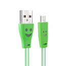 1.0M USB 2.0 to Micro USB Smile LED Charging Data Line for Tablet Cell Phone