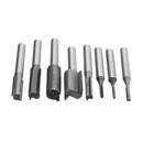 8pcs 1/4 Inch Shank Router Bit Kit Profiling Trimming Cutter Woodworking Tools