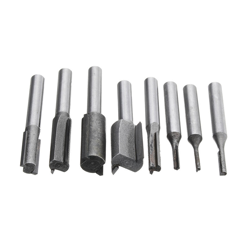 8pcs 1/4 Inch Shank Router Bit Kit Profiling Trimming Cutter Woodworking Tools