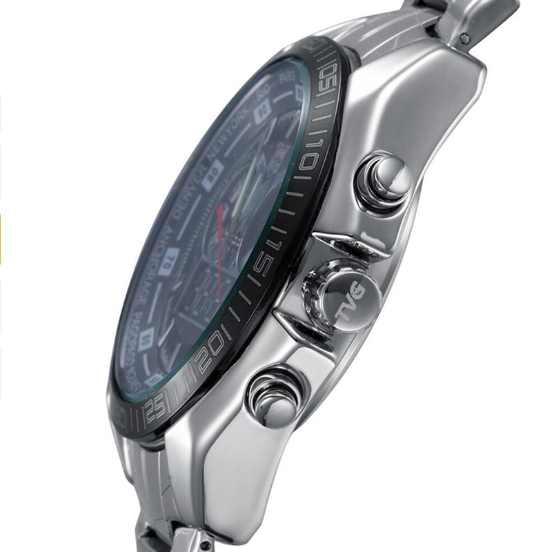 TVG 468 Men Luxury Steel Band Date Luminous Display Fashion Sport Dual Disaplay Digital Watch