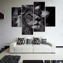 Miico Hand Painted Four Combination Decorative Paintings Lion Head Wall Art For Home Decoration