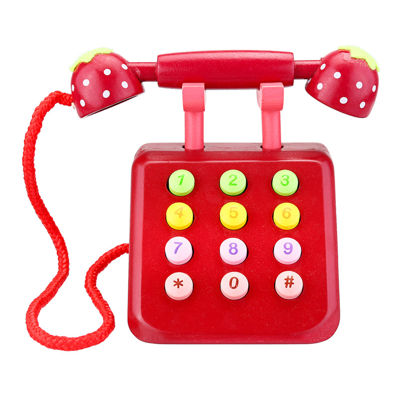 Simulation Wooden Phone Toys Educational Children Dollhouse Gifts Pretend Play Toys