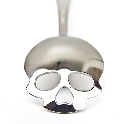 KCASA KC-FS05 Skull Shape Stainless Steel Tea Coffee Sugar Stirring Spoon Cooking Spoon 1 Piece