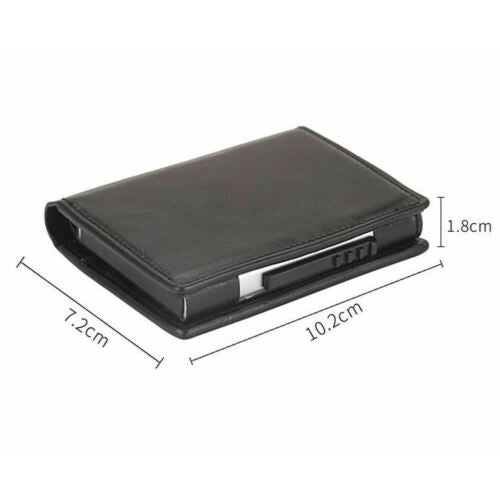 RFID X-37 Portable Anti-degassing Business Card Holder Wallet Leather Name Card Case ID Credit Card Storage Box