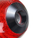 Universal Car Round Ball Shape Gear Shift Knob Black Red Carbon Fiber