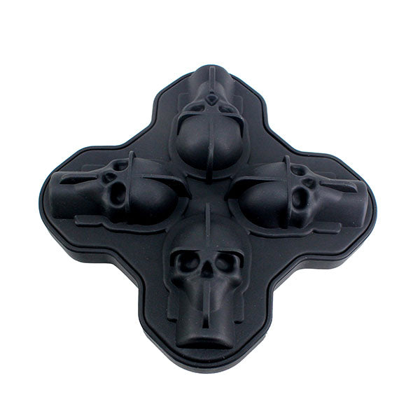 Honana 4 Grid Skull Silicone Ice Mold Trays For Jelly Candy Chocolate Mold 3D Skull Ice Mold