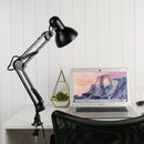 Flexible Swing Arm Clamp Mount Lamp Office Studio Home E27/E26 Table Black Desk Light AC85-265V
