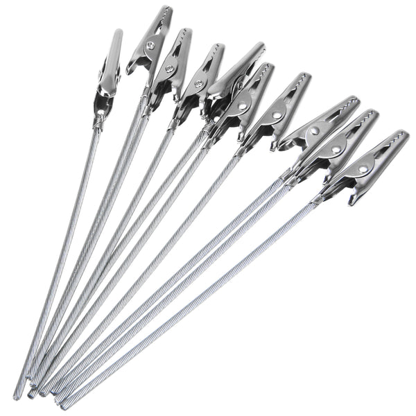 10pcs 4.7" Length Non-insulated Metal Electric Test Crocodile Clip Clamp