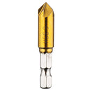 Drillpro 6pcs 6-19mm Countersink Drill Bit 5 Flutes Hex Shank Titanium Coated Chamfer Cutter Set
