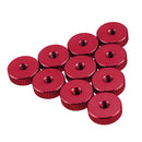 10Pcs M3 Hand Knurled Thumb Aluminum Alloy Screw Nut Spacer Flat Washer