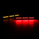 3-In-1 23cm LED High Mount Stop Light 3rd Brake Red with Yellow Flowing Water Turn Signal Lamp 2PCS