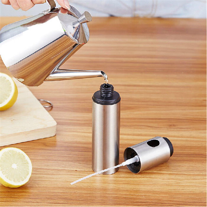 Stainless Steel Oiler Oil Spray Refillable Bottles Fuel Injector Sprayer Pot Gravy Boats Kitchen Tools
