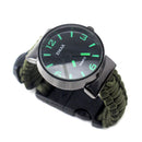 IPRee 5 In 1 EDC Survival Compasss Bracelet Watch Camp Emergency Nylon Paracord Wristband