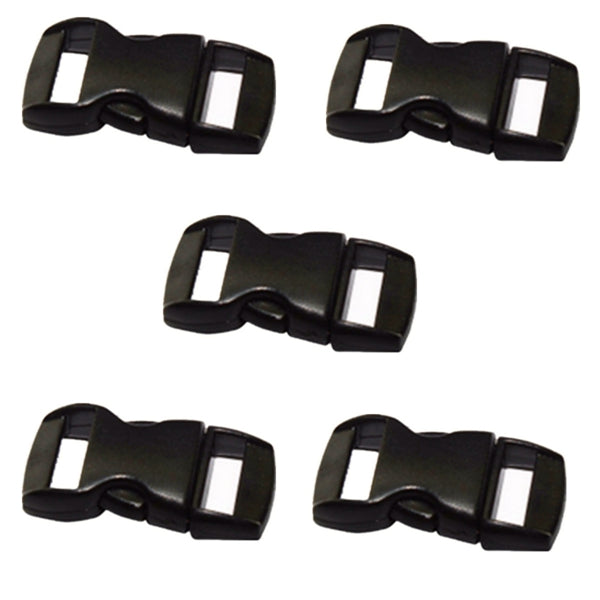 12Pcs Black Plastic Curved Release Clasp Buckles Umbrella Rope Bracelet Buckles