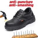 TENGOO Men's Leather Hiking Steel Toe Work Safety Mesh Anti-slip Anti-Collision Climbing Shoes Safety Shoes