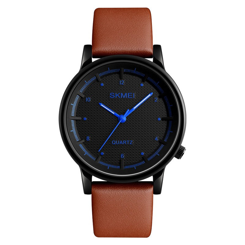 SKMEI 1210 Fashion Watch Simple Style Leather Strap Casual Unisex Quartz Analog Wrist Watch