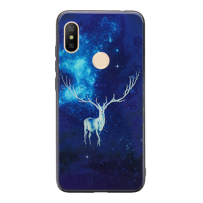 Bakeey Electroplated Blu-Ray Tempered Glass Soft TPU Edge Protective Case For Xiaomi Redmi Note 6 Pro