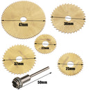 6Pcs HSS Circular Saw Blade Set 22-47mm Woodworking Cutters for Dremel Rotary Tools