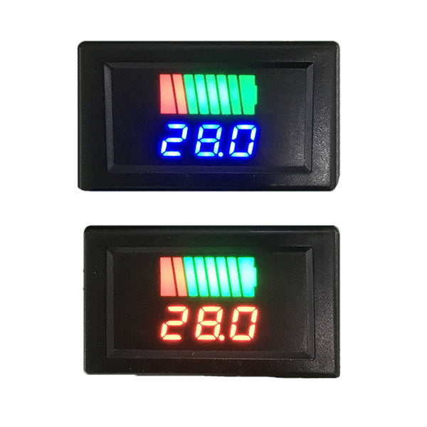 12-60V Car Lead Acid Battery Charge Level Indicator Battery Tester Lithium Battery Capacity Meter Dual LED Tester Digital Voltmeter