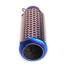 Motorcycle Exhaust Muffler Pipe Tip Stainless Steel Round Blue Universal