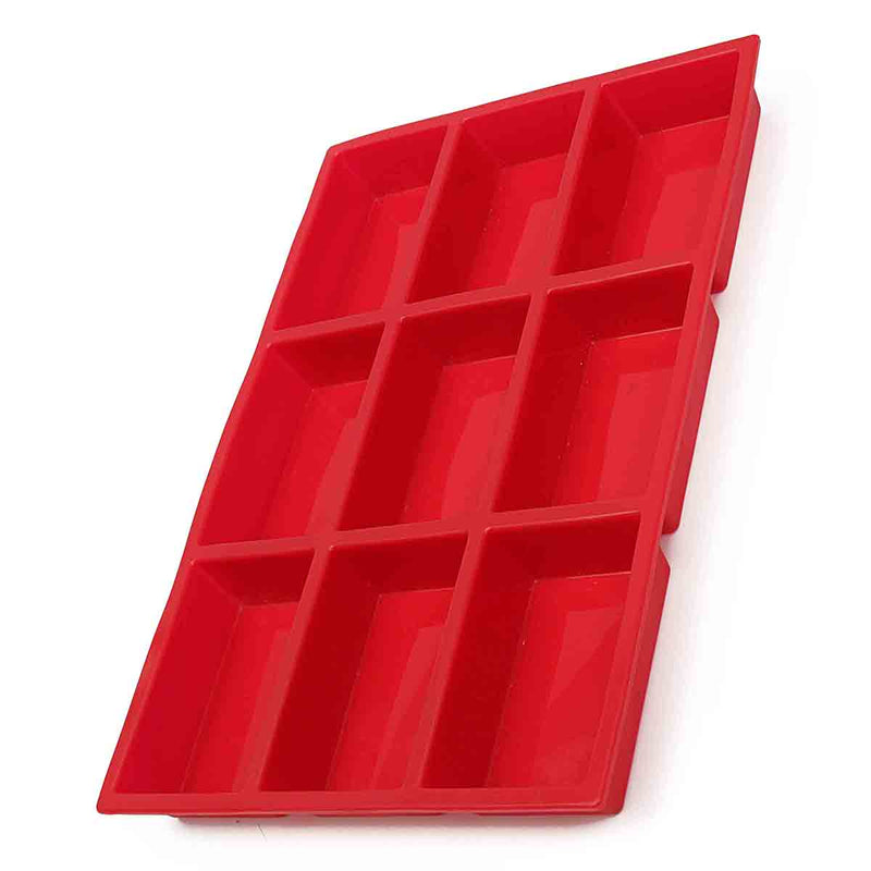 9 Cavity Rectangle Silicone Bread Cupcake Mould DIY Chocolate Soap Bakeware Tray