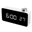 Mirror Knob Alarm Clock Personality Creative Thermometer Bedside Clock LED Luminous Student Clock