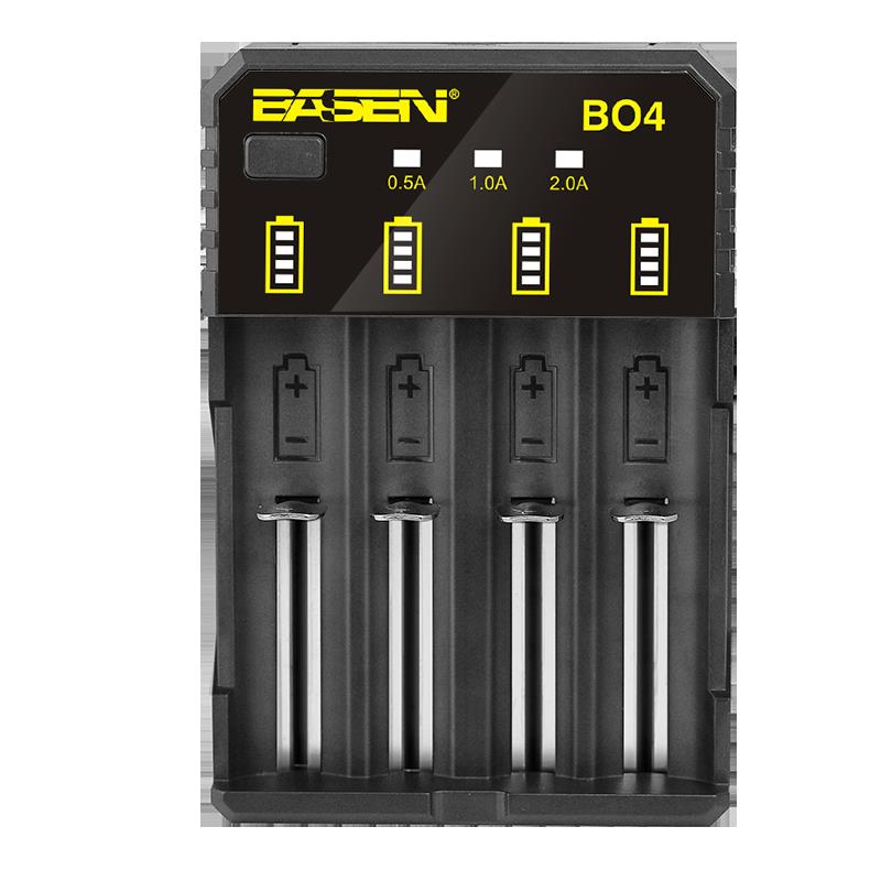 Basen BO4 4Colors Smart Li-ion Battery Charger for 14500 18650 26650 21700 Battery