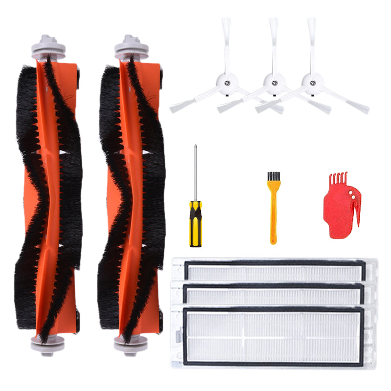 11PCS Xiaomi Robot Vacuum Cleaner Replacement Parts Main Brush Filter Side Brush Screw Red Blade Yellow Comb