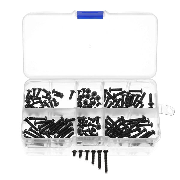 Suleve M3CH2 M3 Carbon Steel Allen Bolt 4-20mm Button Head Hex Socket Cap Screw Bolt Metric 120pcs