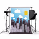 3x5FT Vinyl Cartoon City Photography Backdrop Background Studio Prop