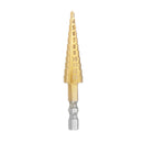 Drillpro 3-13mm Titanuim Coated HSS Steel Step Drill Bit with Automatic Center Pin Punch