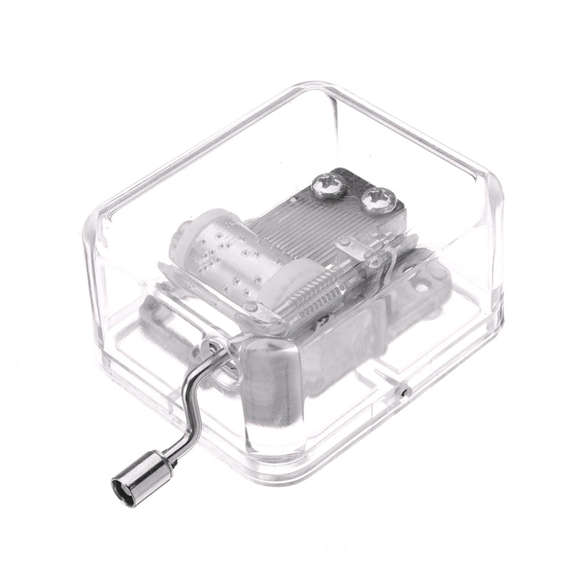 Mrosaa Hand-cranking Mini Transparent Acrylic Music Box Birthday Gift