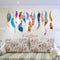Lucky Colorful Feather Wall Stickers Decor Transparent Film PVC Removable Waterproof Sticker
