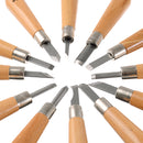 12Pcs Professional Wood Carving Chisel Tools Set Woodwork Sharpening Carpenter