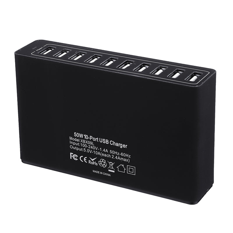 5V 10A 50W Multi Port USB Hub Charger Dock Station For Tablet Cellphone