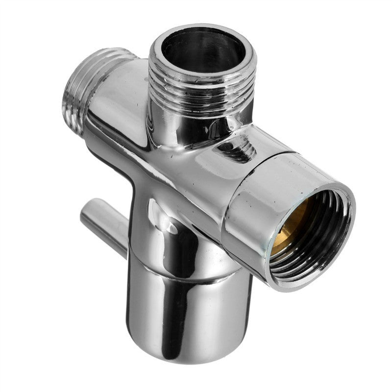 Brass 1/2" Bathroom Shower Faucet T Connector Ceramic Cartridge 3 Way Plating Diverter Toilet Bidet Shattaf Tap Valve