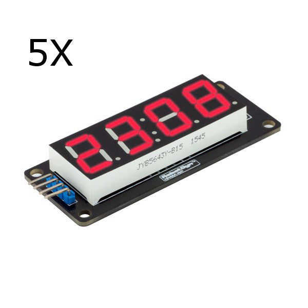 5Pcs RobotDyn Red LED Display Tube 4-Digit 7-segments Module For  DIY
