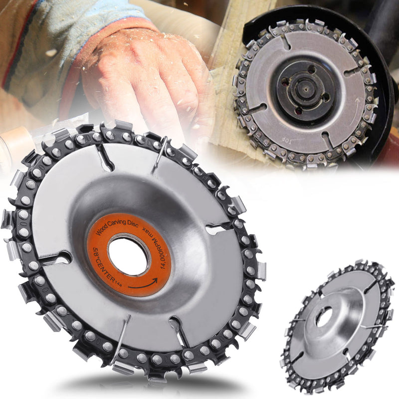 4 Inch Grinder Disc with Chain 22 Tooth Fine Cut Chain Wood Carving Disc