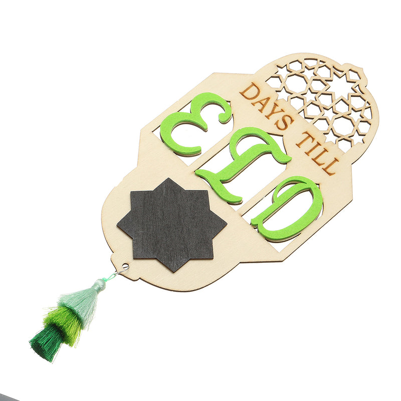 Wooden Eid Mubarak Ramadan Islam Countdown Calendar Hanging Decorations