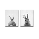 Miico Hand Painted Combination Decorative Paintings Animal Rabbit Paintings Wall Art For Home Decoration