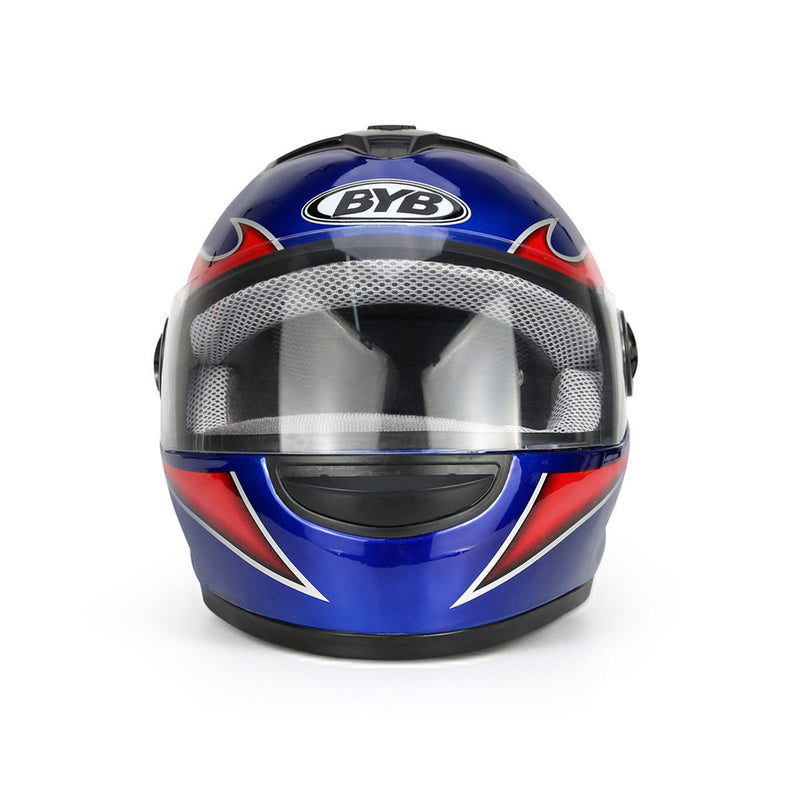 BYB Motorcycle Full Face Helmet HD Anti-fog Lens Breathable Unisex Universal With Neck Protection