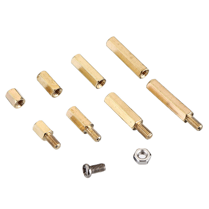 Suleve M3BH9 180Pcs M3 Male-Female Brass Hex Column Standoff Support Spacer Pillar Stainless Steel Screws Nuts for PCB Board